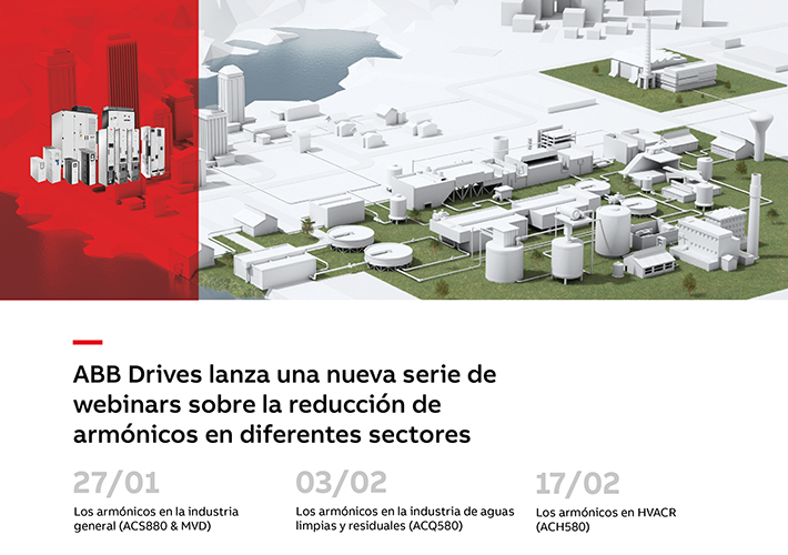 Foto ABB lanza una nueva serie de webinars sobre la reducción de armónicos en diferentes sectores.